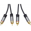 PremiumCord HQ tienený kabel 2x CINCH-2x CINCH M/M 1,5m kjqccmm015