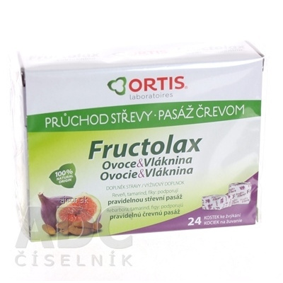 Laboratoires Ortis sprl Fructolax Ovocie a vláknina KOCKY 1x24 ks