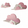 Polica do detskej izby - Závesné police oblaky 3ks