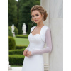 Saténové svadobné bolerko s tylovým rukávmi - biele: BF-194 Rozmer: 5XL