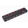PREMIUMCORD USB 2.0 hub 7 portů s externím napájením a vypínači ku2hub7sw