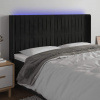 vidaXL Čelo postele s LED čierne 163x16x118/128 cm zamat