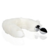 Ouch! by Shots Light-up Fox Tail with Metal Butt Plug - White