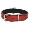 Cobbys Pet Obojok z brúsenej pravej kože červený podšitý pravou čiernou kožou 20 mm/50 cm