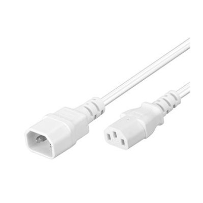 PremiumCord Prodlužovací kabel síť 230V, C13-C14, bílý 3m kps3w