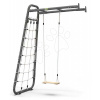 Multifunkčné fitness centrum GetSet Monkeybar MB110 Wall Mount Grey Exit Toys oceľová konštrukcia s hojdačkou a sieťou na šplhanie s upevnením na stenu