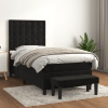 vidaXL Posteľný rám boxspring s matracom čierny 100x200 cm zamat - Čierna - 166348-100716