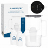 Sklenená filtračná kanvica Wessper D4 BOROSILICATE MINI FF BK + 3x filter
