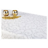 Vianočný teflónový obrus BIELY STRIEBORNÝ ORNAMENT - Rôzne veľkosti aj VÝROBA NA MIERU Veľkosť: 140*220cm OBDĹŽNIK