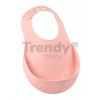 Podbradník pre deti Silicone Bib Beaba Old Pink Beaba z mäkkého silikónu a gombíkmi ružový od 0 mes BE913491