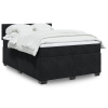 Posteľný rám boxspring s matracom čierny 160x200 cm zamat-ForU-3286356