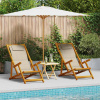 zahrada-XL Plážová stolička 2 pcs Hnedá 61.5 x 123 x 82cm Akáciový masív 3325144