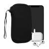 kwmobile Universal telefon Pouch Size XS - 3,5/4 - Neoprene smartphone Pouch with Zip - Water-Repellent Mobile Pouzdro na telefon - Sleeve in černá