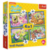 TREFL PUZZLE Puzzle - 4 v 1 (35, 48, 54, 70) - SpongeBob a jeho podvodný život - Trefl 34674