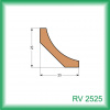 KODREFA Vnútorná rohová lišta 25 x 25 mm, smrek RV2525 /2,5 m/ – cena za ks