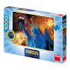 Dino Žiariaca SOCHA SLOBODY 1000 neon Puzzle 96x32