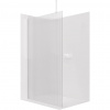 CERANO - Sprchová zástena Walk-in Onyx Top Round Ľ/P - 8 mm - guľatá vzpera - biela matná, ryhované sklo - 150x200 cm