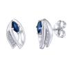 Stříbrné náušnice Isla s pravým safírem a čirými Brilliance Zirconia FWE15688BS