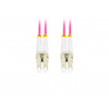 LANBERG optický patch cord MM LC/UPC-LC/UPC duplex 2m LSZH OM4 50/125 průměr 3mm, barva magenta