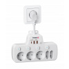 Rozbočovač / Predlžovací kábel s viacerými funkciami 5xAC 3xUSB PD20W QC18 4000W Ineox LZW-5UW