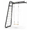 Multifunkčné fitness centrum GetSet Monkeybar MB110 Wall Mount Black Exit Toys oceľová konštrukcia s hojdačkou a sieťou na šplhanie s upevnením na stenu ET54101050