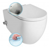 ISVEA - INFINITY CLEANWASH závesná WC misa, integrovaný ventil a bidetová spŕška, Rimless, 36,5x53cm, biela 10NFS1001I