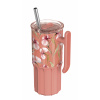 Quokka Nerezový termohrnček so slamkou 720 ml Umi Floral Coral