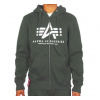 Alpha Industries Basic Zip Hoody pánska mikina dark olive Veľkosť: XL, Farba: zelená