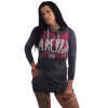 Yakuza dámske šaty s kapucňou GRUNGE LINE ALLOVER LITE HOODIE KLEID GKB 20118 anthracit Farba: šedá, Veľkosti dámske: XL