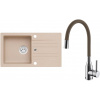Set Alveus (dřez Cortina 140 Beige 55, bez excentru + baterie Mintas Béžová/Chrom) SETA25172