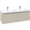 VILLEROY & BOCH Subway 3.0 závesná skrinka pod dvojumývadlo, 2 zásuvky, s LED osvetlením, 1272 x 478 x 429 mm, Cashmere Grey, C567L0VN