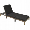 Tectake Deckchair čierny plast (Poliratan paluba)