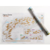 Alps Hiking Scratch Map nástenná stieracia mapa + tubus 59x84cm / anglicky (Alpy turistika - Rakúsko,Taliansko,Francúzsko,Švajčiarsko škrabacia mapa pre turistov a nadšencov zdolávania tých najvyšších