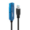 Kábel USB 3.2 Gen 1, A-A M/F 15m, 5Gbps, predlžovací, čierny, aktívny, PRO, reťazitelný
