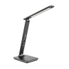 Solight WO45-B LED stolná lampička s displejom, 9W, voľba teploty svetla, koža, čierna