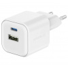 SWISSTEN SÍŤOVÝ ADAPTÉR GaN 1x USB-C 35W PD + 1x USB-A 27W QC BÍLÝ 22071200