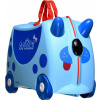 Kabínový jazdiaci kufor na ťahanie Trunki pre deti modrý pes 3+