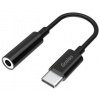 Genius ACC-C100, Redukce, USB-C zástrčka, 3,5mm jack zásuvka, 10cm, černá