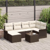 6 Dílná Zahradní Sofa Set s Polštáři Šedý Polyratan Šedá 3345438