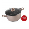 Magichome Hrniec Coffee Brown Line s pokrievkou 24cm 4,0l