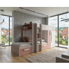 TRS-SPAIN Poschodová posteľ s priestorom 90x200 Bo1 - Antique pink, cascina