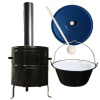 Green home kotlík na guláš smalt 1,2 mm 50 l, Green home kotlina 53 cm KOV, pokrievka smalt 59 cm, vareška 50 cm SMREK