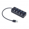 GEMBIRD USB HUB 3.1 (GEN 1) 4-PORTOVÝ S PREPÍNAČMI, ČIERNY (UHB-U3P4P-01)