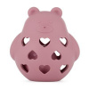 PETITE&MARS Hračka silikónová s hrkálkou Bear Basil Dusty Rose 0m+