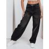 Čierne dámske široké džínsy s vysokým pásom UY2741 L