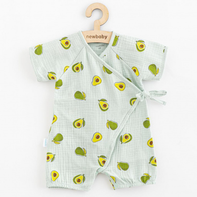 NEW BABY Dojčenský letný mušelínový overal New Baby Avocado Veľ. 62