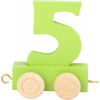 Vagónek dřevěné vláčkodráhy - barevné číslice - číslo 5 small foot