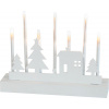 Svietnik MagicHome Vianoce, 7 LED teplá biela, 2xAA, MDF, interiér, 24x5,5x18 cm