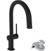 Hansgrohe Aqittura M91 - FilterSystem 210, vyťahovací výtok, 1jet, sBox, čierna matná 76826670