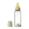 BIBS antikoliková sklenená fľaša s kaučukovým cumlíkom 240ml,Sage